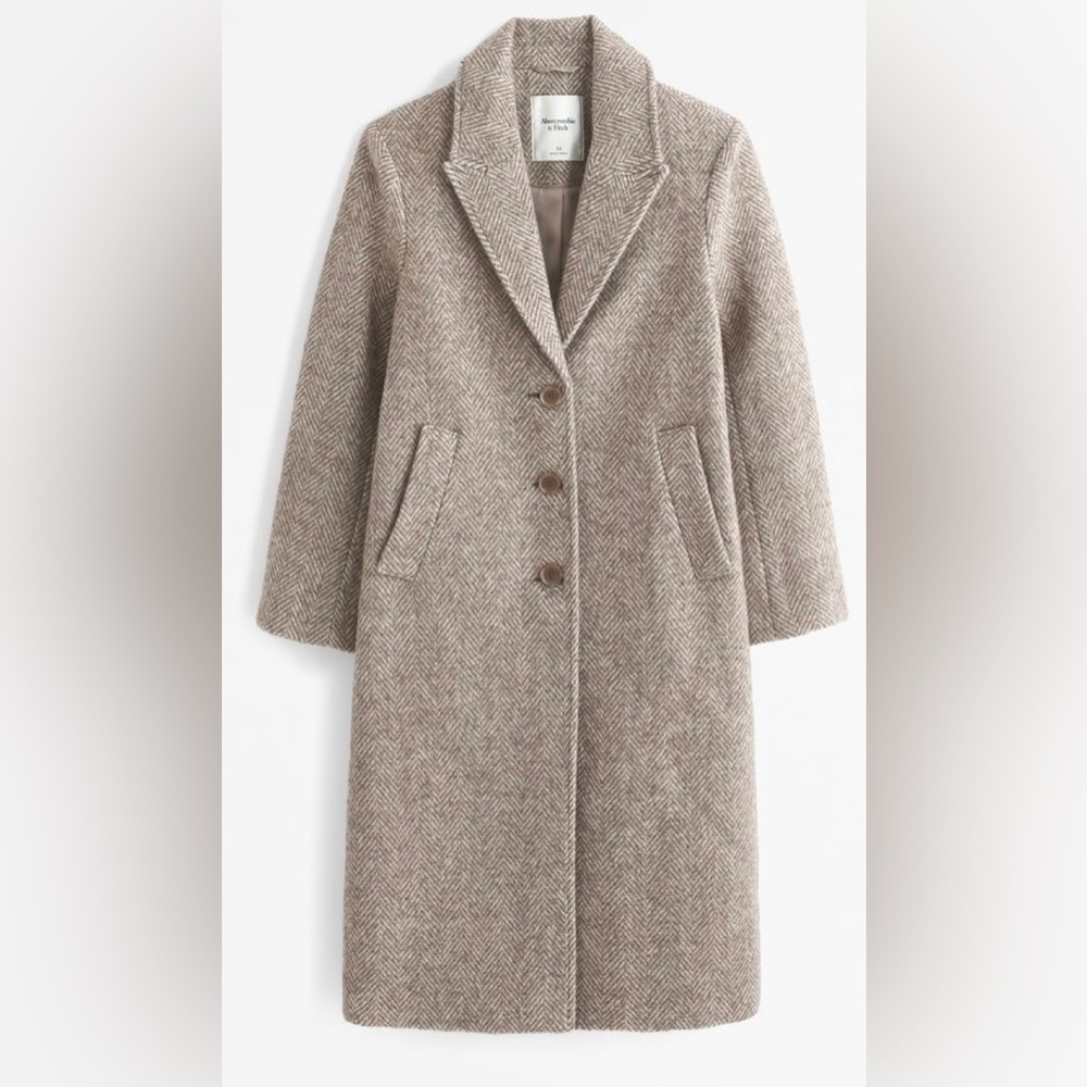 Abercrombie & Fitch Wool-Blend Tailored Topcoat